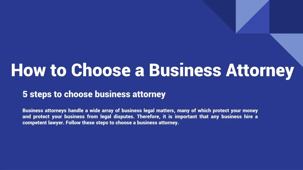how to choose a business attorney