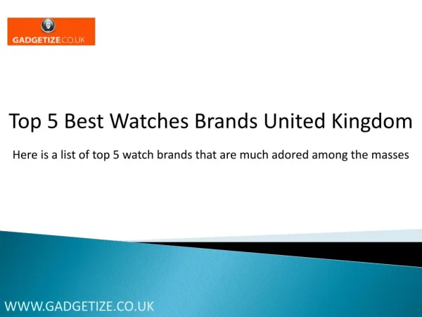 Top 5 Best Watches Brands United Kingdom