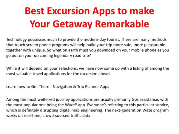 Best Excursion Apps to make Your Getaway Remarkable