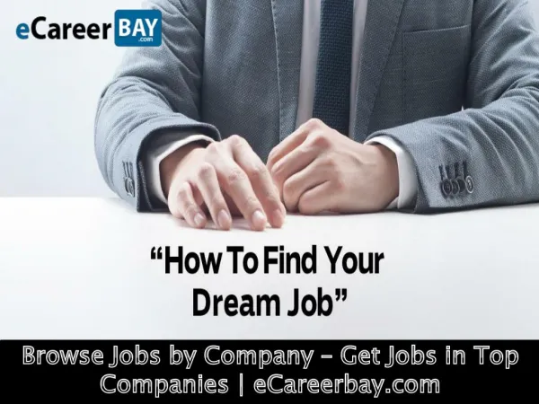 Browse Jobs by Company – Get Jobs in Top Companies | eCareerbay.com
