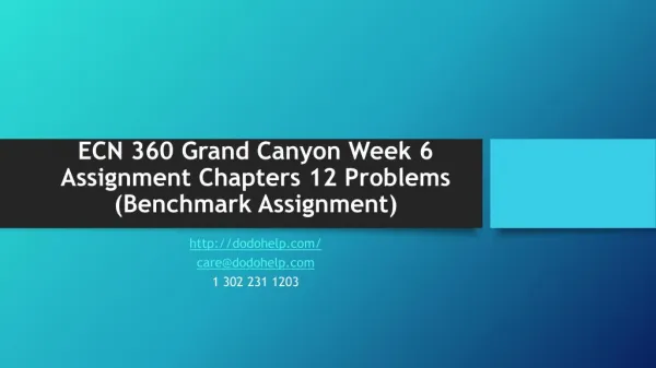 ECN 360 Grand Canyon Week 6 Assignment Chapters 12 Problems