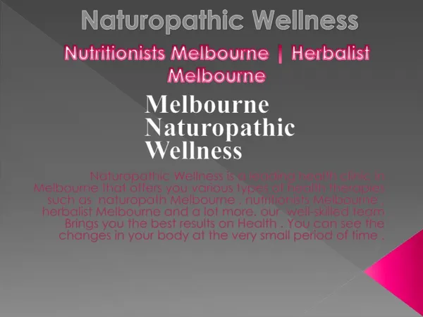 Nutritionist Melbourne | Naturopathic Wellness