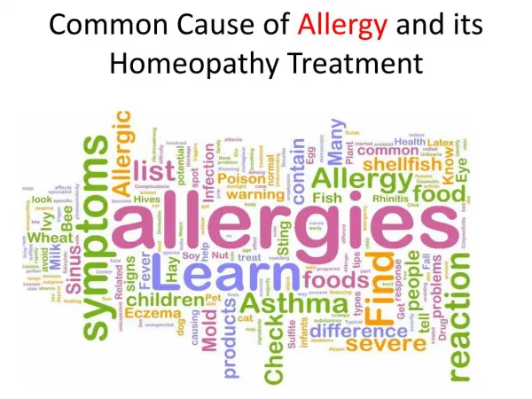 Homeopathic treatment for allergy.