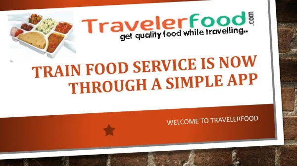 Train Food Service is Now through a Simple App