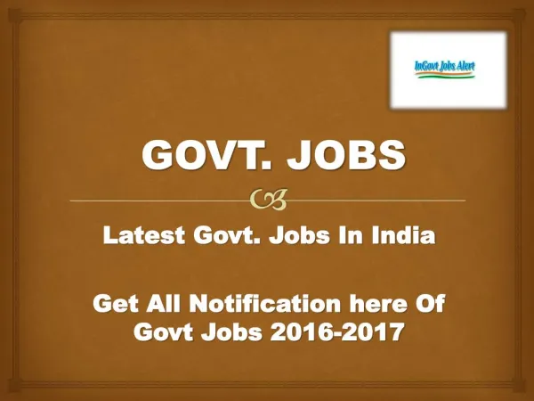 Govt Jobs Norification 2016-2017