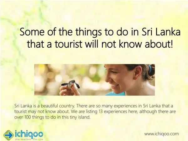 Some of the things to do in Sri Lanka that a tourist will not know about!