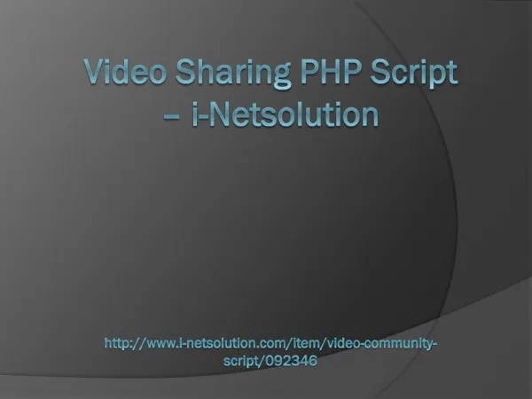 Video Sharing PHP Script - i-Netsolution