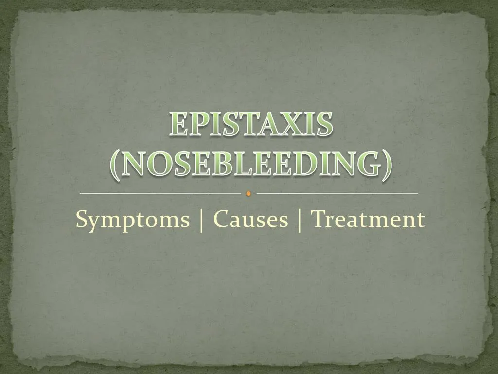 epistaxis nosebleeding