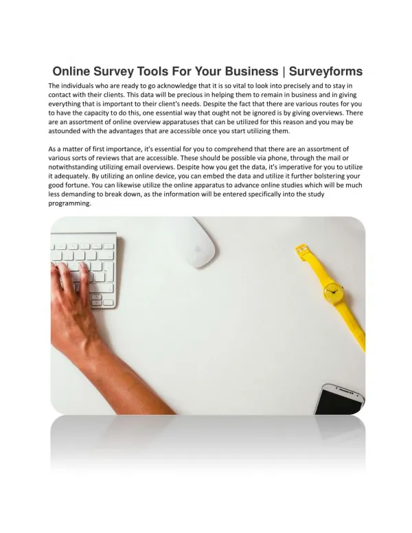 Online Survey Tools For Your Business | Surveyforms