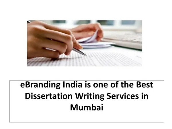 eBranding India Help to Select the Best Title for Your Dissertation