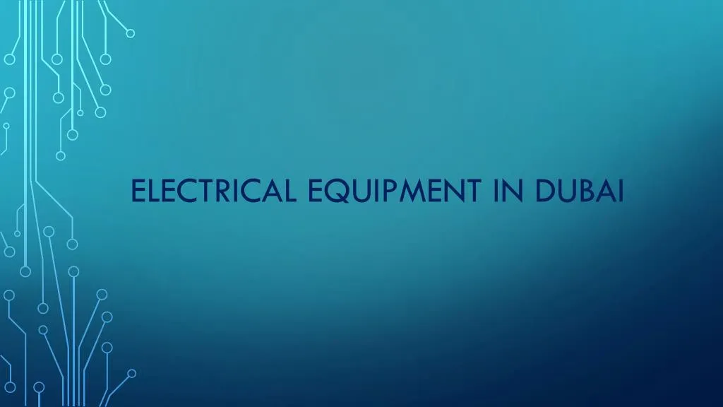 electrical equipment in dubai