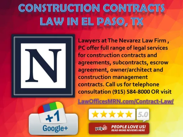 Construction Contracts Law in El Paso, TX