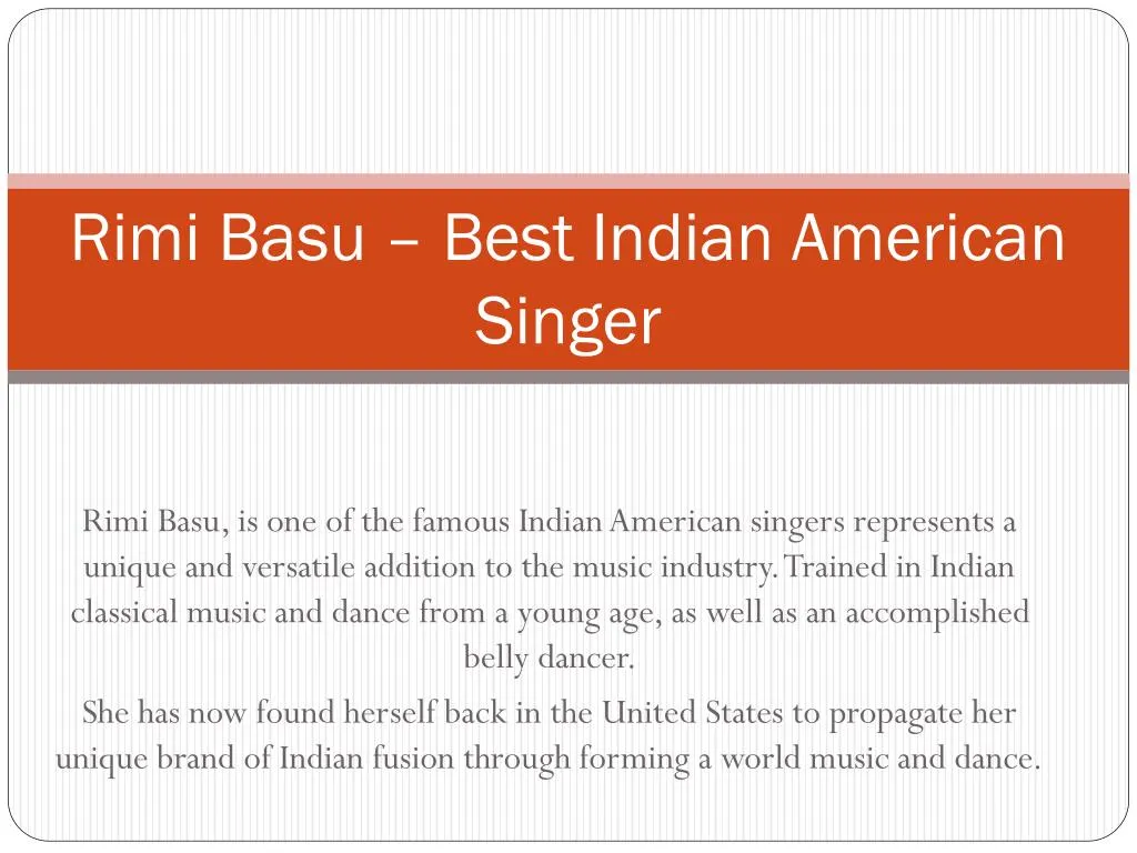 rimi basu best indian american singer
