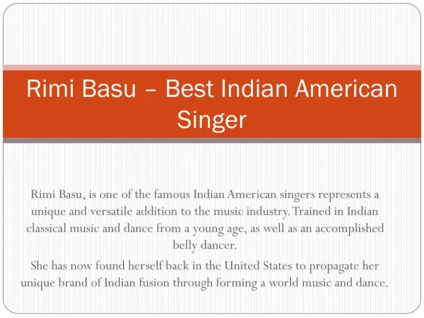 Amazing Indian American Singers