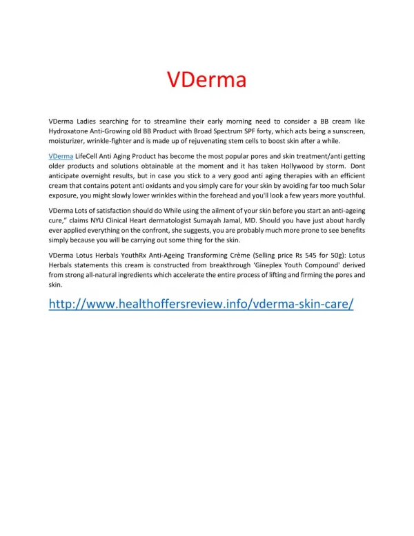 http://www.healthoffersreview.info/vderma-skin-care/