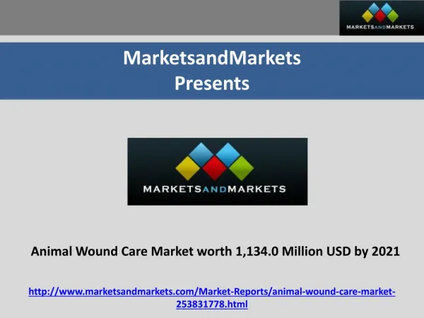 Animal Wound Care Market worth 1,134.0 Million USD by 2021