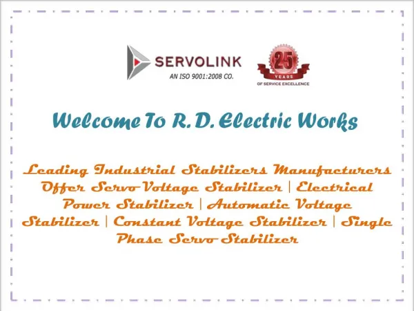 Servo Voltage Stabilizer In Delhi