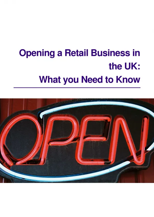 Opening a Retail Business in the UK: What you Need to Know