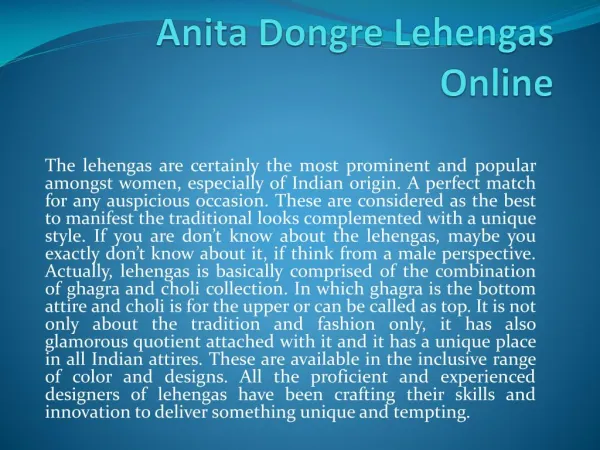 Anita Dongre Lehengas Online