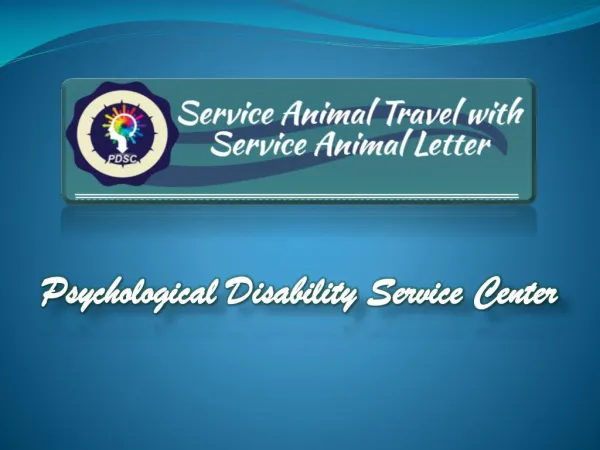 Emotional Service Animal Travel with Letter