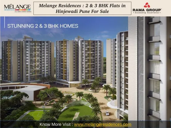 Melange Residences : 3 BHK Flats in Hinjewadi Pune For Sale
