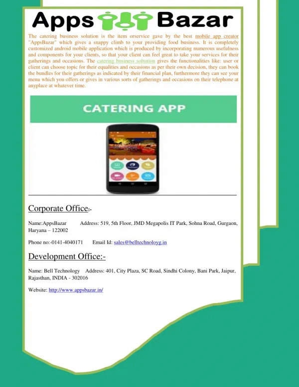 Get Touch in contact with customer by Catering Business Solution App