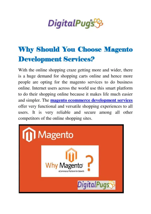 Why Should You Choose Magento Development Services?