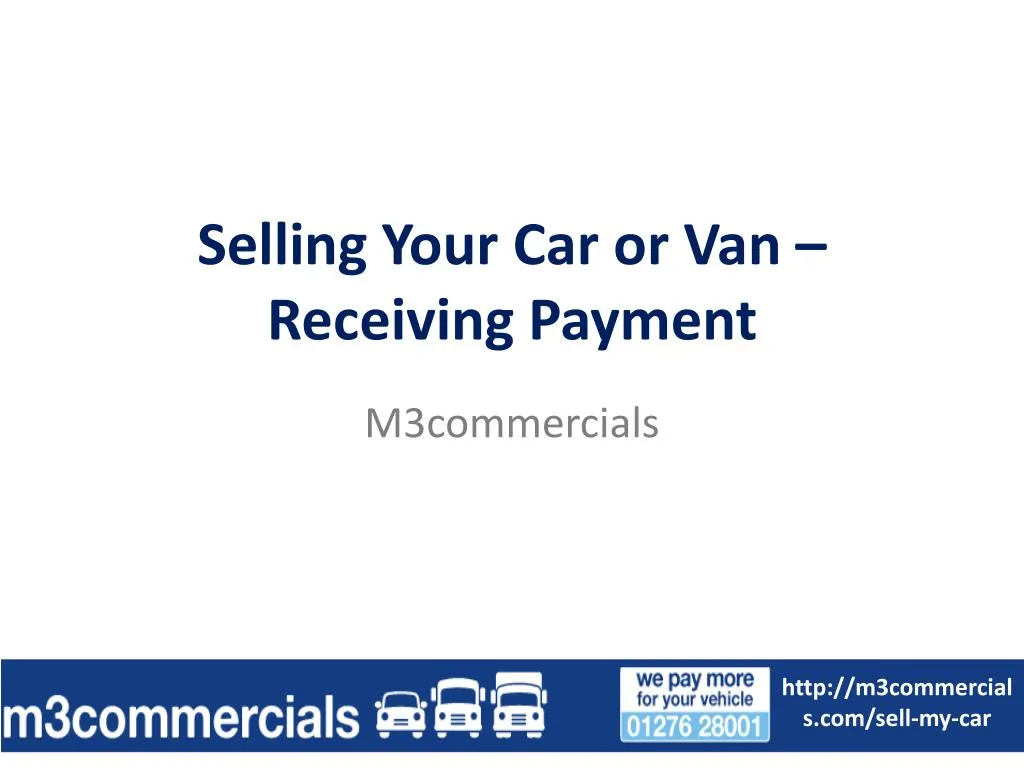 selling your car or van receiving payment