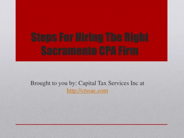 Steps For Hiring The Right Sacramento CPA Firm
