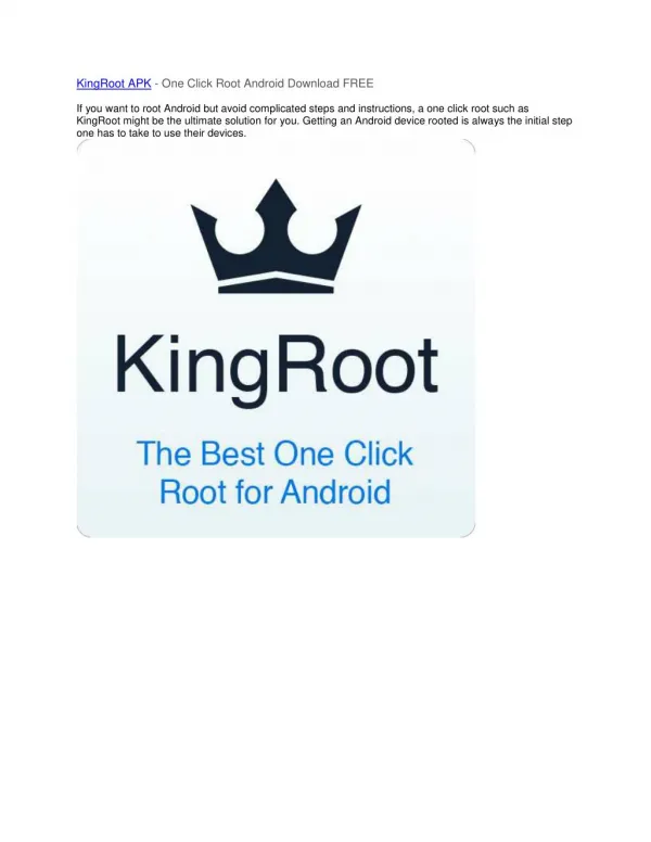 KingRoot APK - One Click Root Android Download FREE