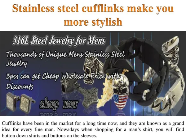 Stainless steel cufflinks make you more stylish