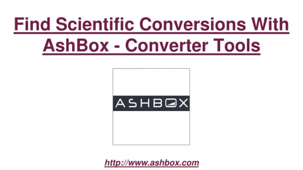 Find Scientific Conversions With AshBox - Converter Tools