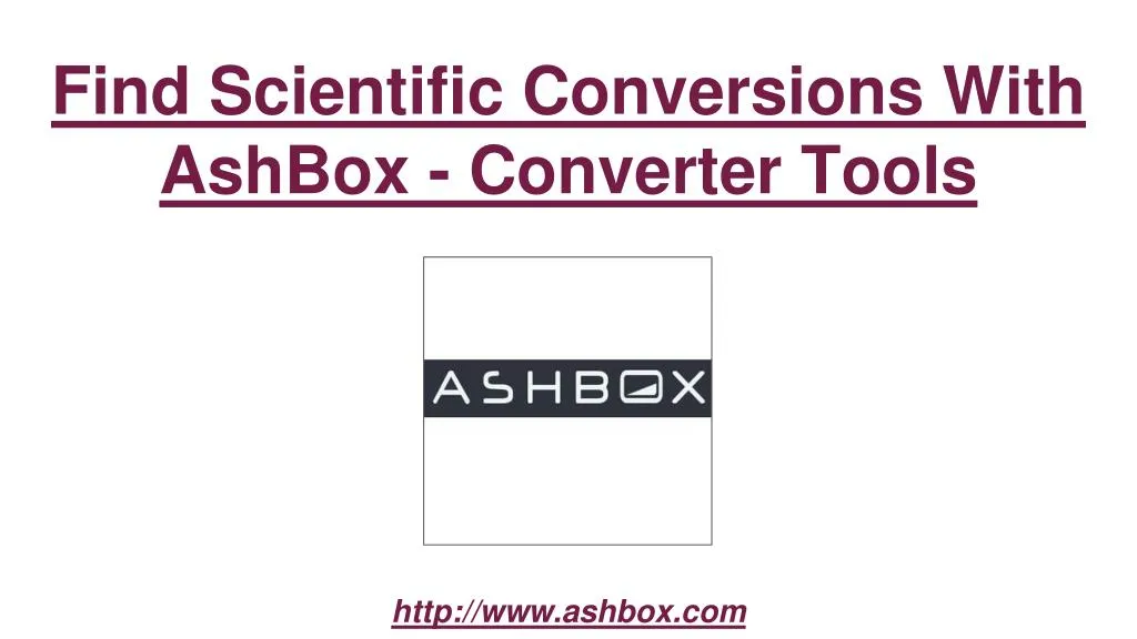 find scientific conversions with ashbox converter tools