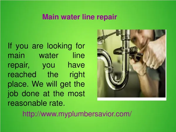 Main water line repair