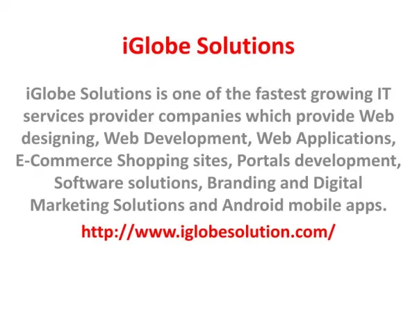 iGlobe Solutions - Web design company in Jaipur