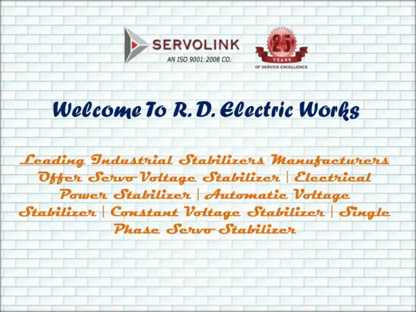 Servo Voltage Stabilizer In Noida