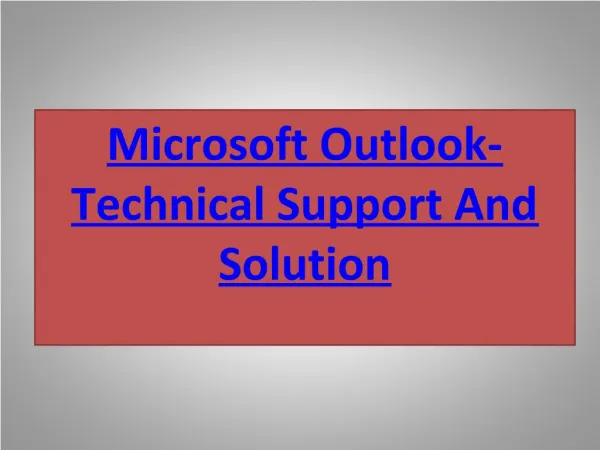 Technical customer helpline support for outlook Services