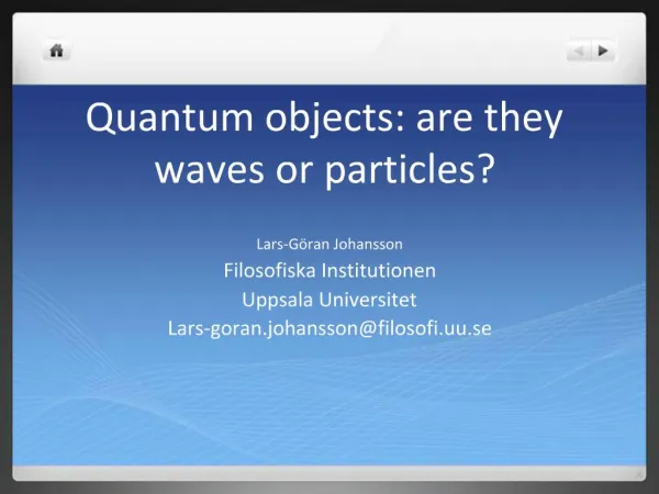 Quantum objects: are they waves or particles