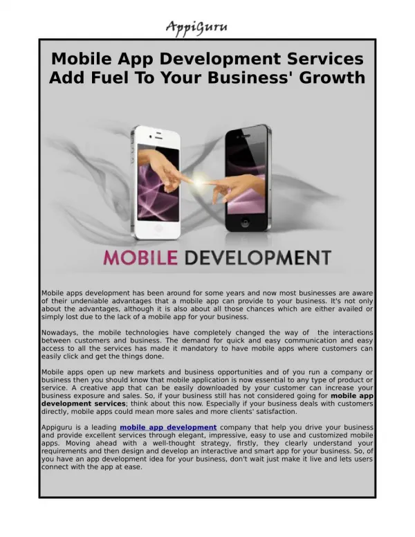 Mobile App Development Offers Wonderful Services