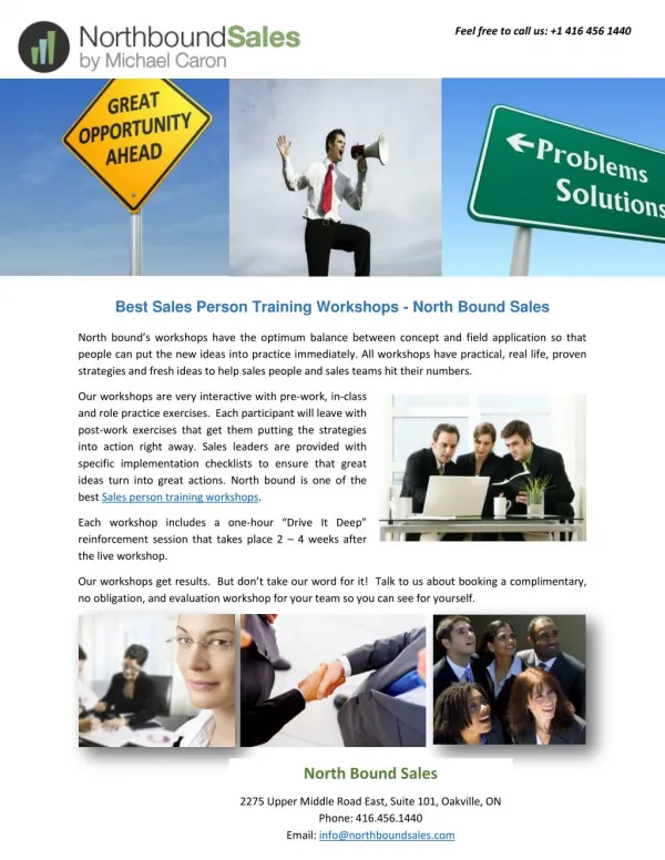 Best Sales Person Training Workshops - North Bound Sales