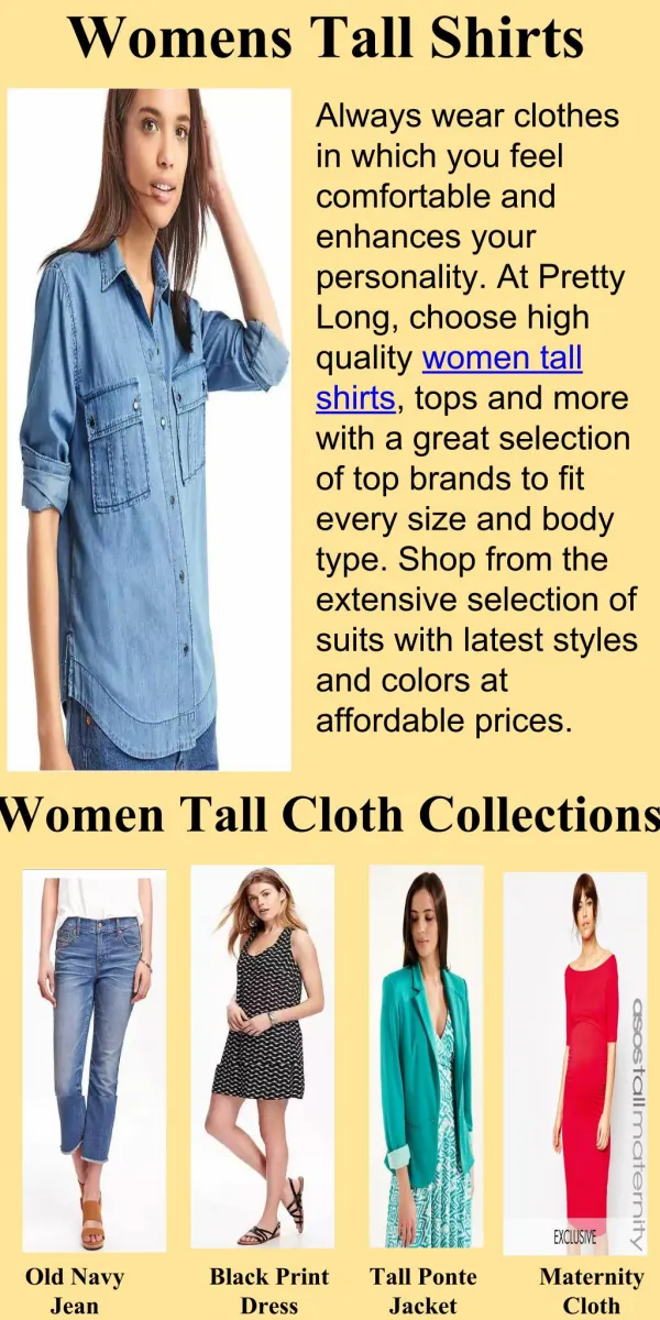 Best online womens Tall shirts