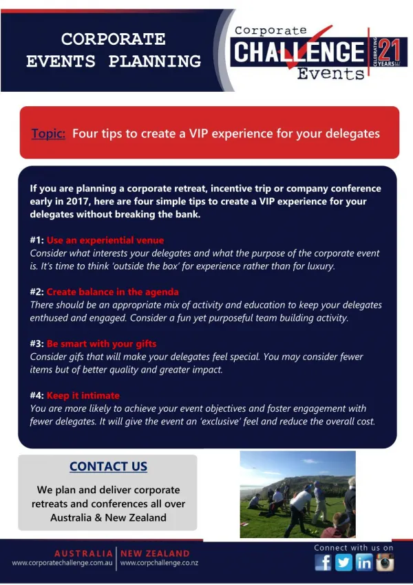 Four tips to create a VIP experience for your delegates
