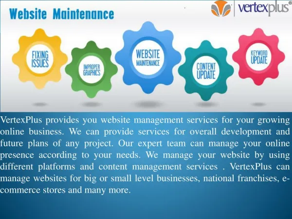 Web maintenance services at VertexPlus