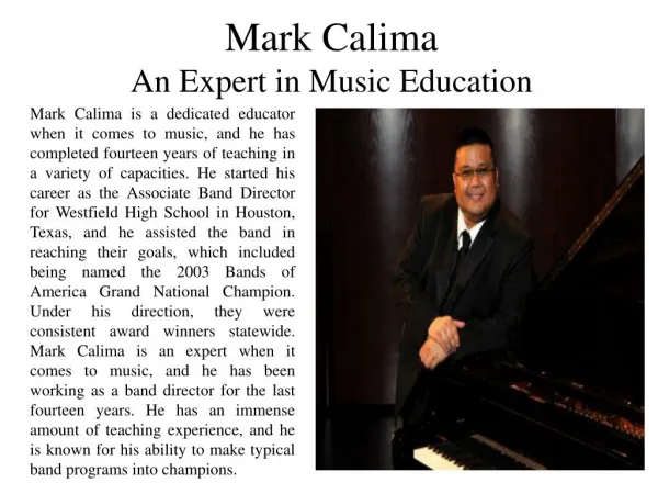 Mark Calima - An Expert in Music Education