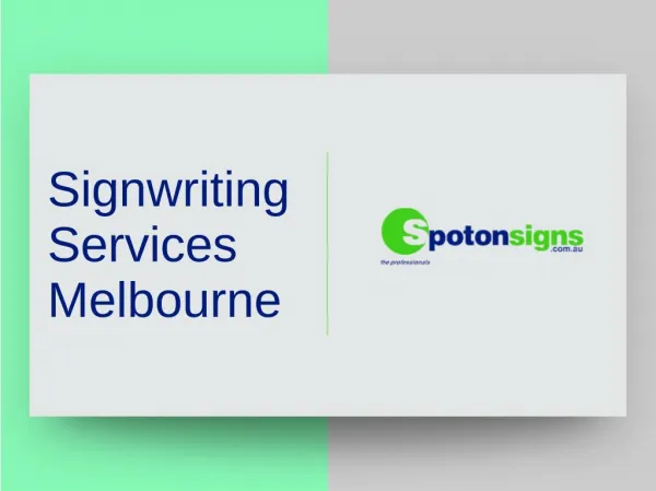Signwriting Services Melbourne