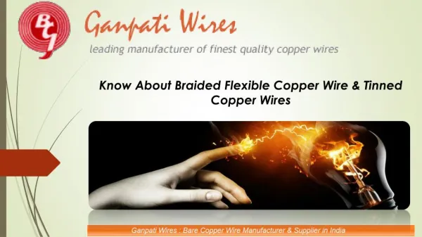 Know About Braded Flexible Copper Wire & Tinned Copper Wires