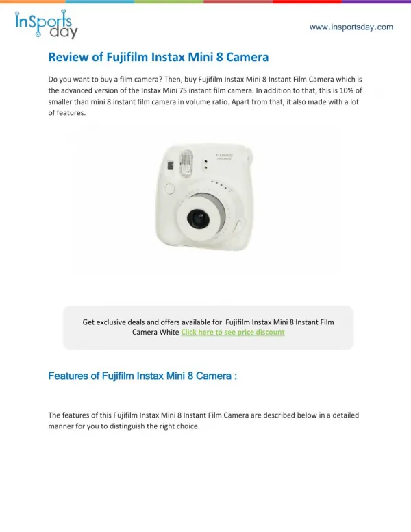 Fujifilm Instax Mini 8 Camera Review