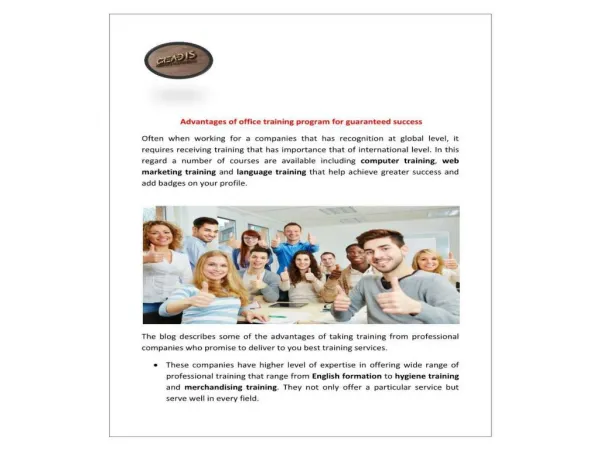 Training program for Great achievement in Formation langues, Webmarketing