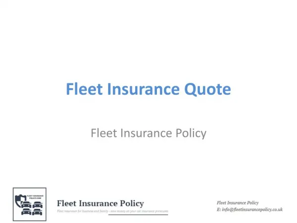 Fleet Insurance Quote