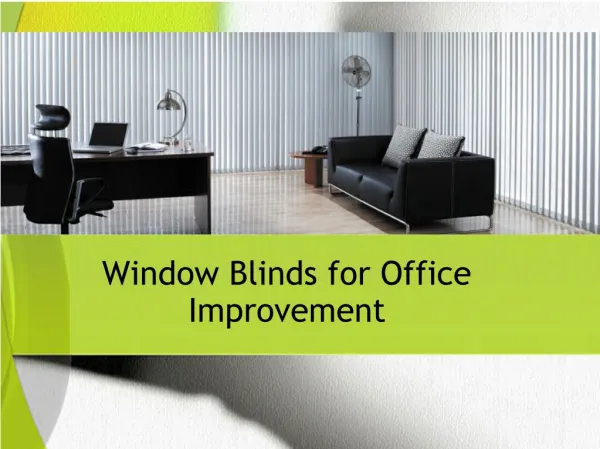 Window Blinds for Office Improvement